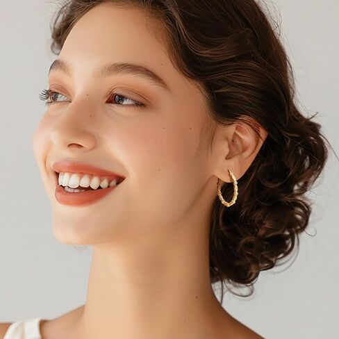 Gold Hoop Earrings for Women 14K Gold Earrings for Women Hoop Earring for Womens Hoops Evil Eye Hoops Earring for Womens Crafted with Cubic Zirconia 30mm in Saudi Arabia