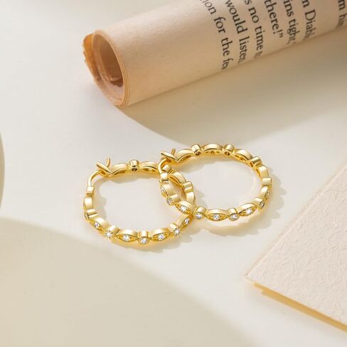 Gold Hoop Earrings for Women 14K Gold Earrings for Women Hoop Earring for Womens Hoops Evil Eye Hoops Earring for Womens Crafted with Cubic Zirconia 30mm in Saudi Arabia