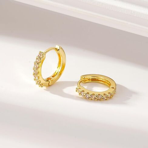 6 Pairs 14K Gold Hoop Earrings Set for Women Lightweight Chunky Multipack Hypoallergenic Non Tarnish Thick Open Twisted Jewelry for Gifts for Her in Saudi Arabia
