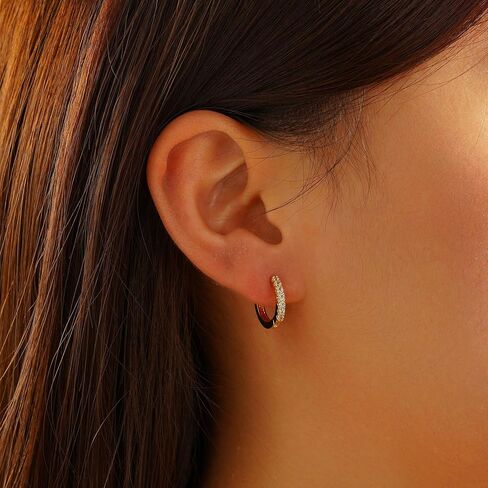 6 Pairs 14K Gold Hoop Earrings Set for Women Lightweight Chunky Multipack Hypoallergenic Non Tarnish Thick Open Twisted Jewelry for Gifts for Her in Saudi Arabia