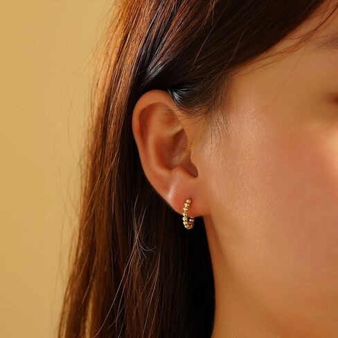 6 Pairs 14K Gold Hoop Earrings Set for Women Lightweight Chunky Multipack Hypoallergenic Non Tarnish Thick Open Twisted Jewelry for Gifts for Her in Saudi Arabia