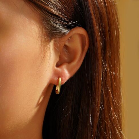 6 Pairs 14K Gold Hoop Earrings Set for Women Lightweight Chunky Multipack Hypoallergenic Non Tarnish Thick Open Twisted Jewelry for Gifts for Her in Saudi Arabia