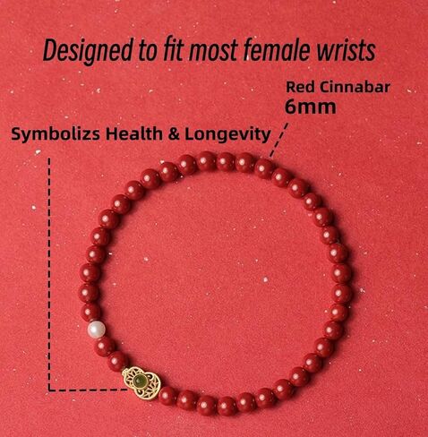 Feng Shui Bracelet For Women, Cinnabar Charms For Good Luck And Wealth, Gourd Bracelet for Health and Protection, Red Bracelet with Wulu, Feng Shui 2025 Gifts in Saudi Arabia