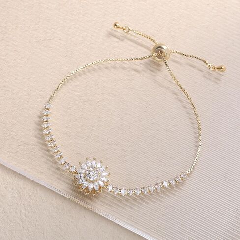 Sunflower Bracelet, Spinning Adjustable Sunflower Bracelet Golden Daisy Flower Rhinestone Fidget Anxiety Jewelry Sparkly Statement Accessories for Women in Saudi Arabia