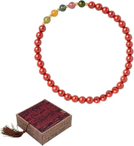 Feng Shui Bracelet Rainbow Tourmaline Bracelet, Cinnabar Healing Wealth Bracelets, Red Bead Jewelry Gifts Meaning to Attract Wealth and Good Luck, Health Bracelets for Women in Saudi Arabia