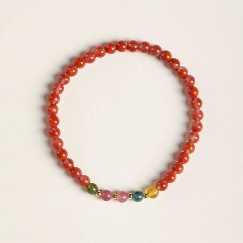 Feng Shui Bracelet Rainbow Tourmaline Bracelet, Cinnabar Healing Wealth Bracelets, Red Bead Jewelry Gifts Meaning to Attract Wealth and Good Luck, Health Bracelets for Women in Saudi Arabia