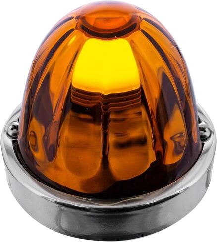 United Pacific 20411 Dual Function Glass Watermelon Marker Light Flush Mount Kit w/LED Bulb, Easy Wiring – Clear Lens/Red Bulb – ONE Unit in Saudi Arabia