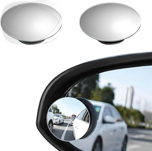 2 PCS Car Blind Spot Mirror, Round 360 Degree Rotating HD Glass Wide Angle Convex Rear View Mirror, Adjustable Frameless Side Blindspot Mirrors for Car SUV Truck RV Van in Saudi Arabia