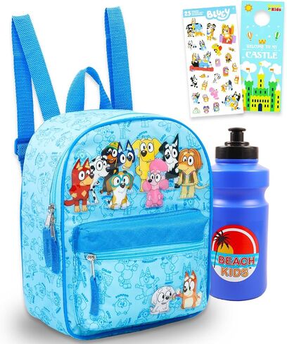 Bluey Mini Backpack for Kids - Bundle with 11" Small Bag for Girls Plus Water Bottle, Stickers, More | Bluey Backpack Purse School Supplies in Saudi Arabia
