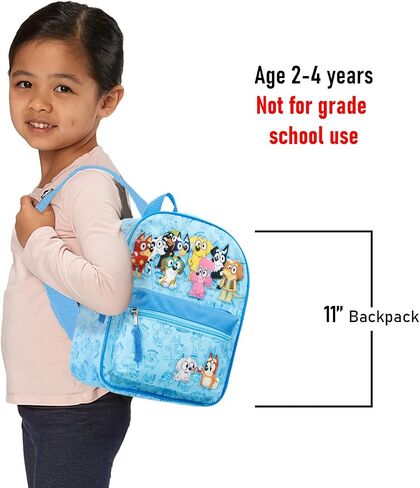 Bluey Mini Backpack for Kids - Bundle with 11" Small Bag for Girls Plus Water Bottle, Stickers, More | Bluey Backpack Purse School Supplies in Saudi Arabia