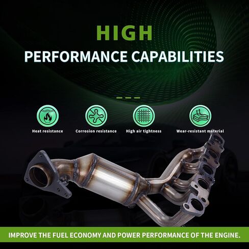 طقم محول حفاز مشعب العادم الأمامي 3.7 لتر متوافق مع 2007-2012 تشيفي كولورادو، 2007-2012 جي إم سي كانيون، 2007-2008 هامر H3، 2007-2008 ايسوزو i-370 متوافق مع وكالة حماية البيئة in Kuwait