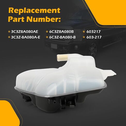 603-217 Front Engine Coolant Reservoir Radiator Expansion Tank with Cap for 2003-2007 Ford F-250 F-350 F-450 F-550 SUPER DUTY Replaces# 6C3Z-8A080-B 3C3Z-8A080A-E in Saudi Arabia