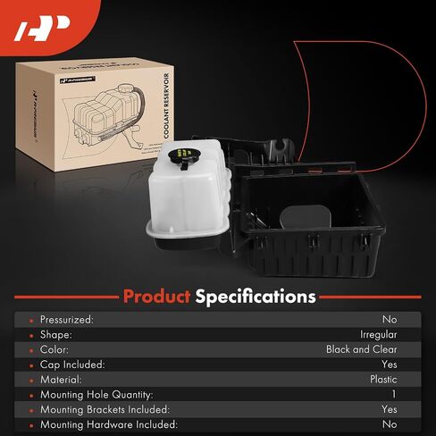 A-Premium Engine Coolant Overflow Recovery Reservoir Tank [With Cap] Compatible with Ford F-150 2009-2010, F-250 2009, Expedition/Lobo 2009-2010 & Lincoln Navigator 2009-2010, Mark LT - Front Side in Saudi Arabia