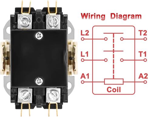 HVAC Motor Contactor, HSJL-40/1, 1 Poles, 40A, 120VAC 50/60Hz Coil, for Air Conditioner, Heat Pump, Refrigeration Systems, UL Listed in Saudi Arabia