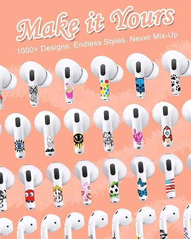 ROCKMAX for AirPods Pro Skin, Smiley Face Sticker Wraps for Earbuds Pro 2 Case Cover and Glowing Halloween AirPod Pro Case, Custom Accessories for AirPods Pro 2nd Generation as Boys and Girls Gift in Saudi Arabia