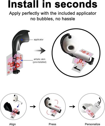 ROCKMAX for AirPods Pro Skin, Smiley Face Sticker Wraps for Earbuds Pro 2 Case Cover and Glowing Halloween AirPod Pro Case, Custom Accessories for AirPods Pro 2nd Generation as Boys and Girls Gift in Saudi Arabia