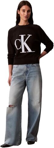 سترة نسائية من Calvin Klein تحمل شعار Monogram Mockneck in Saudi Arabia