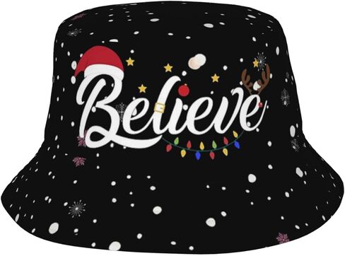 LONEA Snowflake Bucket Hat Funny Fisherman Print Beach Packable Outdoor Travel Christmas Snowflake-9 in Kuwait