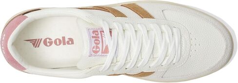 حذاء رياضي نسائي من Gola Grandslam Trident - - White/Brown Sugar/Dusty Rose، 6.5 in Kuwait