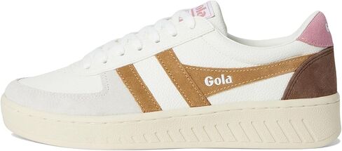 حذاء رياضي نسائي من Gola Grandslam Trident - - White/Brown Sugar/Dusty Rose، 6.5 in Kuwait