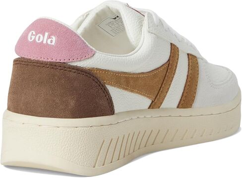 حذاء رياضي نسائي من Gola Grandslam Trident - - White/Brown Sugar/Dusty Rose، 6.5 in Kuwait