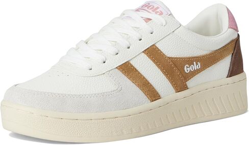حذاء رياضي نسائي من Gola Grandslam Trident - - White/Brown Sugar/Dusty Rose، 6.5 in Kuwait