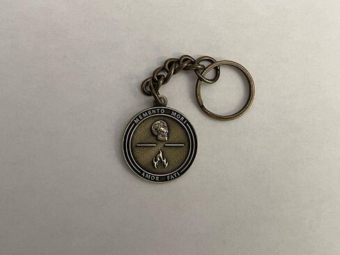 Stoic Philosophy Keychain: Memento Mori and Amor Fati Double-Sided, Antique Bronze in Saudi Arabia