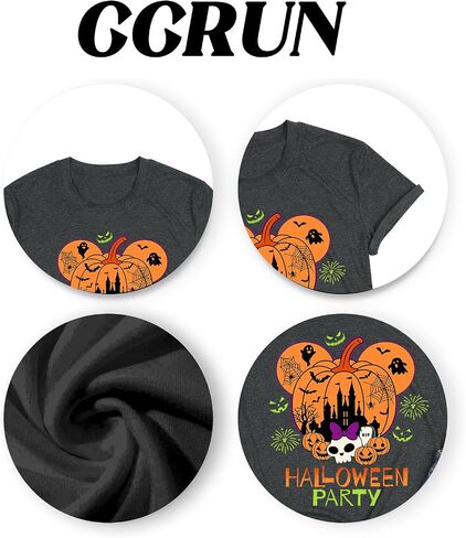 Magical Halloween Shirts for Women Ghosts Pumpkins Spiders T-Shirt Halloween Party Funny Spider Web Graphic Tee Tops in Saudi Arabia