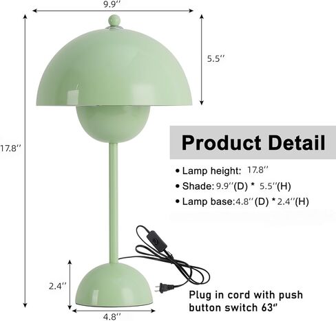 COSYLUX Modern Small Table Lamp for Bedroom, Cute Dome Shade Reflecting Light Reading Lamp for Living Room, Kid's Room, Study, Office, Beside Bedside Nightstand Desk Lamp(Red) in Kuwait