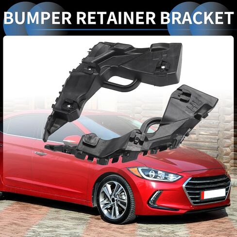 Bumper Support Bracket, Left and Right Side Front Bumper Retainer Bracket Hold Mount No.86513F2000/86514F2000 for Hyundai Elantra 2017-2018 ABS Plastic Black, 1 Pair in Saudi Arabia