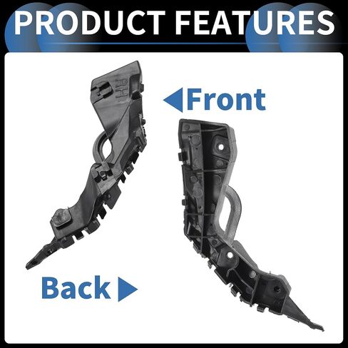 Bumper Support Bracket, Left and Right Side Front Bumper Retainer Bracket Hold Mount No.86513F2000/86514F2000 for Hyundai Elantra 2017-2018 ABS Plastic Black, 1 Pair in Saudi Arabia