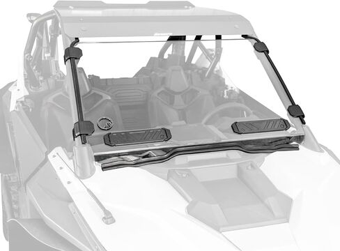 زجاج أمامي كامل بفتحات تهوية للخدمة الشاقة مقاوم للخدش من SuperATV لـ 2020-2024 Polaris RZR PRO XP / XP 4 | بولي كربونات بسمك 1/4 بوصة أقوى بـ 250 مرة من الزجاج | فتحة تهوية مبتكرة قابلة للطي | صنع في الولايات المتحدة الأمريكية in Saudi Arabia