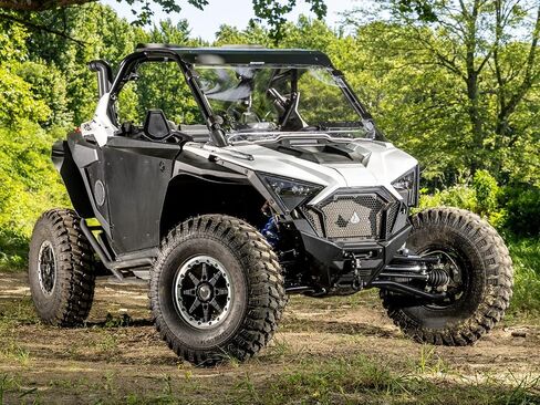 زجاج أمامي كامل بفتحات تهوية للخدمة الشاقة مقاوم للخدش من SuperATV لـ 2020-2024 Polaris RZR PRO XP / XP 4 | بولي كربونات بسمك 1/4 بوصة أقوى بـ 250 مرة من الزجاج | فتحة تهوية مبتكرة قابلة للطي | صنع في الولايات المتحدة الأمريكية in Saudi Arabia