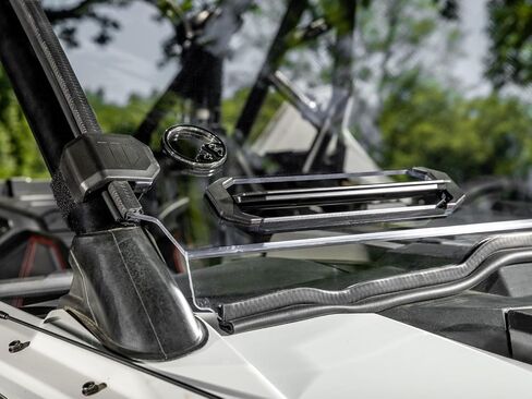 زجاج أمامي كامل بفتحات تهوية للخدمة الشاقة مقاوم للخدش من SuperATV لـ 2020-2024 Polaris RZR PRO XP / XP 4 | بولي كربونات بسمك 1/4 بوصة أقوى بـ 250 مرة من الزجاج | فتحة تهوية مبتكرة قابلة للطي | صنع في الولايات المتحدة الأمريكية in Saudi Arabia
