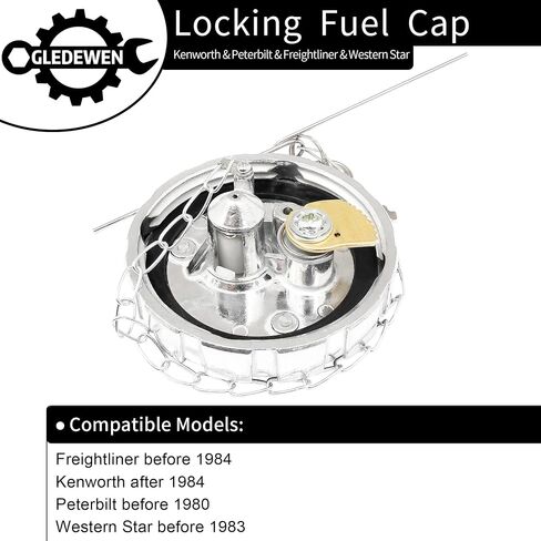 Locking Fuel Cap (2PCS), Compatible with Kenworth Peterbilt Freightliner Western Star, 3 1/2 Course Thread, 5.5 TPI Vented, Semi Truck Diesel Fuel Tank Locking Gas Cap | Replaces# 572.1036 SNV431089 in Saudi Arabia