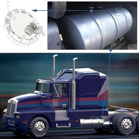Locking Fuel Cap (2PCS), Compatible with Kenworth Peterbilt Freightliner Western Star, 3 1/2 Course Thread, 5.5 TPI Vented, Semi Truck Diesel Fuel Tank Locking Gas Cap | Replaces# 572.1036 SNV431089 in Saudi Arabia