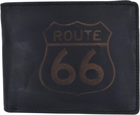 محفظة جلدية أصلية لبطاقة الائتمان ثنائية الطي لبطاقة الائتمان من Route 66 للرجال من Route 66 in Kuwait