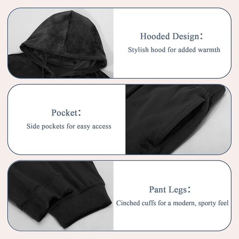 طقم بدلة رياضية قطيفة للنساء مكون من قطعتين بدلة رياضية بسحاب كامل مخملي بدلة عدو هوديي وسراويل رياضية فضفاضة in Kuwait