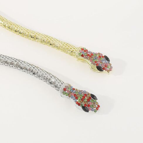 Bendable Snake Necklace for Women Adjustable Rhinestone Snake Choker Crystal Collar for Women - Halloween Gifts in Saudi Arabia