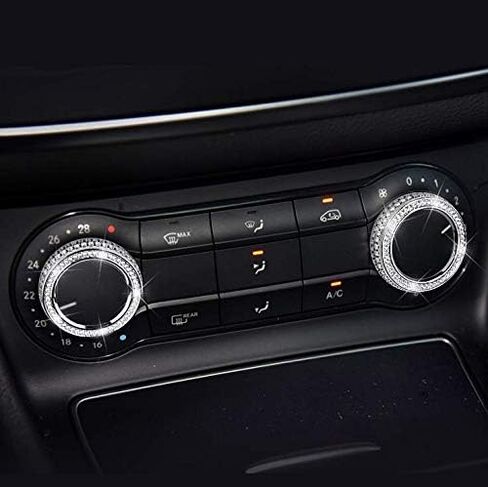 متوافق مع Mercedes Benz A200 B200 CLA250 GLA250 2014-2019 ملحقات السيارة اللامعة غطاء مقبض مكيف الهواء شارات حجر الراين (لـ A B Class GLA CLA 2013-2019) in Saudi Arabia