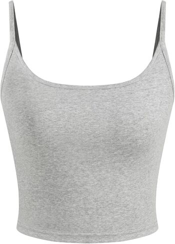 CIDER Crop Tops for Women Sleeveless Camisole Top Basic Scoop Neck Adjustable Strap Cotton Blend Tank Tops in Saudi Arabia