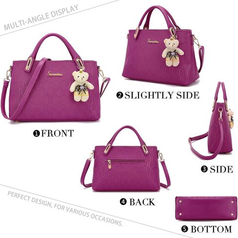 Purse for Women Fashion Medium Shoulder Bag Crossbody Bag Top Handle Tote Handbag Set 4PCS in Saudi Arabia