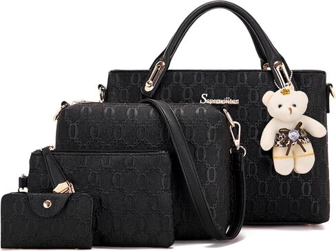 Purse for Women Fashion Medium Shoulder Bag Crossbody Bag Top Handle Tote Handbag Set 4PCS in Saudi Arabia