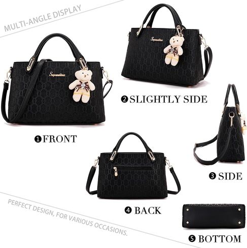 Purse for Women Fashion Medium Shoulder Bag Crossbody Bag Top Handle Tote Handbag Set 4PCS in Saudi Arabia