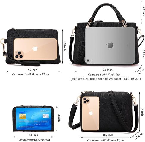 Purse for Women Fashion Medium Shoulder Bag Crossbody Bag Top Handle Tote Handbag Set 4PCS in Saudi Arabia