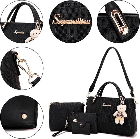 Purse for Women Fashion Medium Shoulder Bag Crossbody Bag Top Handle Tote Handbag Set 4PCS in Saudi Arabia