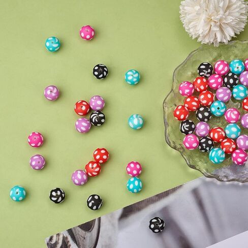 70pcs 15mm Round Silicone Beads Making Kit, Bulk Beads for Jewelry Crafts (7 Styles) in Saudi Arabia