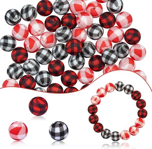 70pcs 15mm Round Silicone Beads Making Kit, Bulk Beads for Jewelry Crafts (7 Styles) in Saudi Arabia