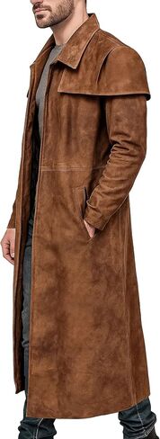 معطف نيو فيجاس A7 من جلد الغزال البني - A7 Ranger Armor Classic Cowboy Veteran Duster معطف واق من المطر in Kuwait
