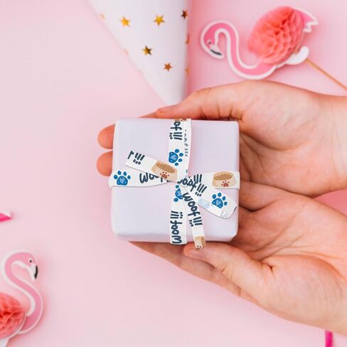 5 PCS Birthday Dinosaurs Ribbons for Crafting, 3/8" Width Grosgrain Ribbons Cartoon Animal World Craft Ribbons for Gift Wrapping Baby Shower Decorations in Saudi Arabia